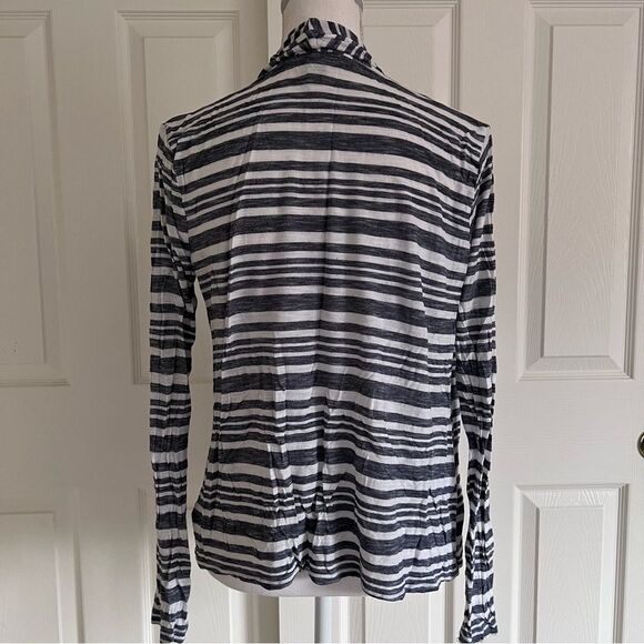 Gap Stripe Open Cardigan Blue Medium - Picture 3 of 6